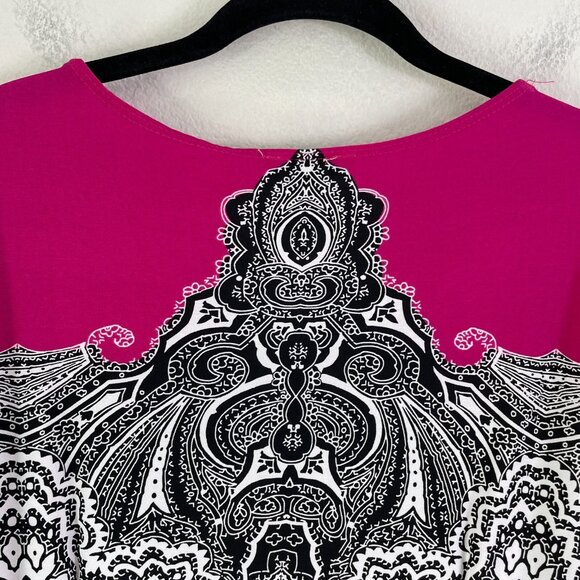 NEW Roz & Ali Womens Plus 1X Floral Stretch Tunic Top Long Sleeve Shirt - Picture 10 of 11